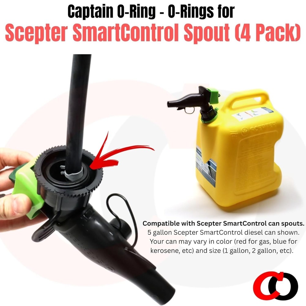 Replacement O-Rings for Scepter SmartControl Gas Can Spout 4 Pack