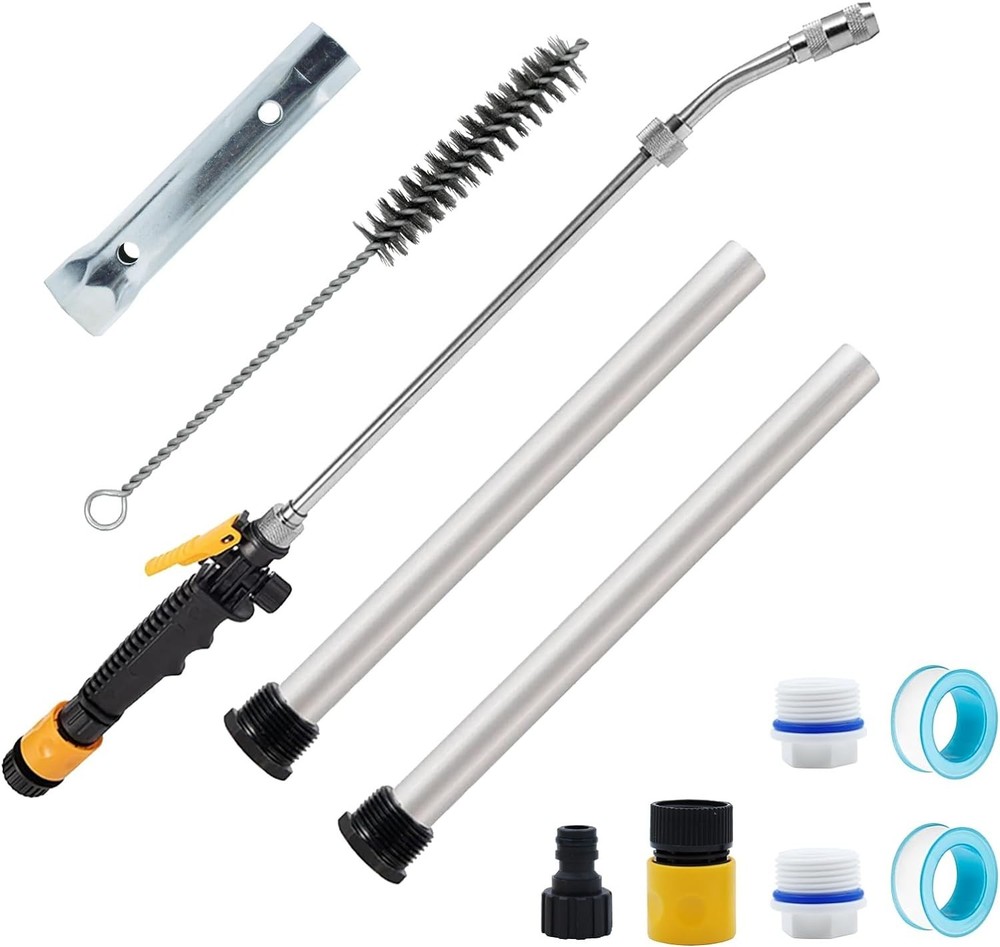 RV Water Heater Anode, Hot Water Heater Flush Wand and Stainless Steel Brush ...