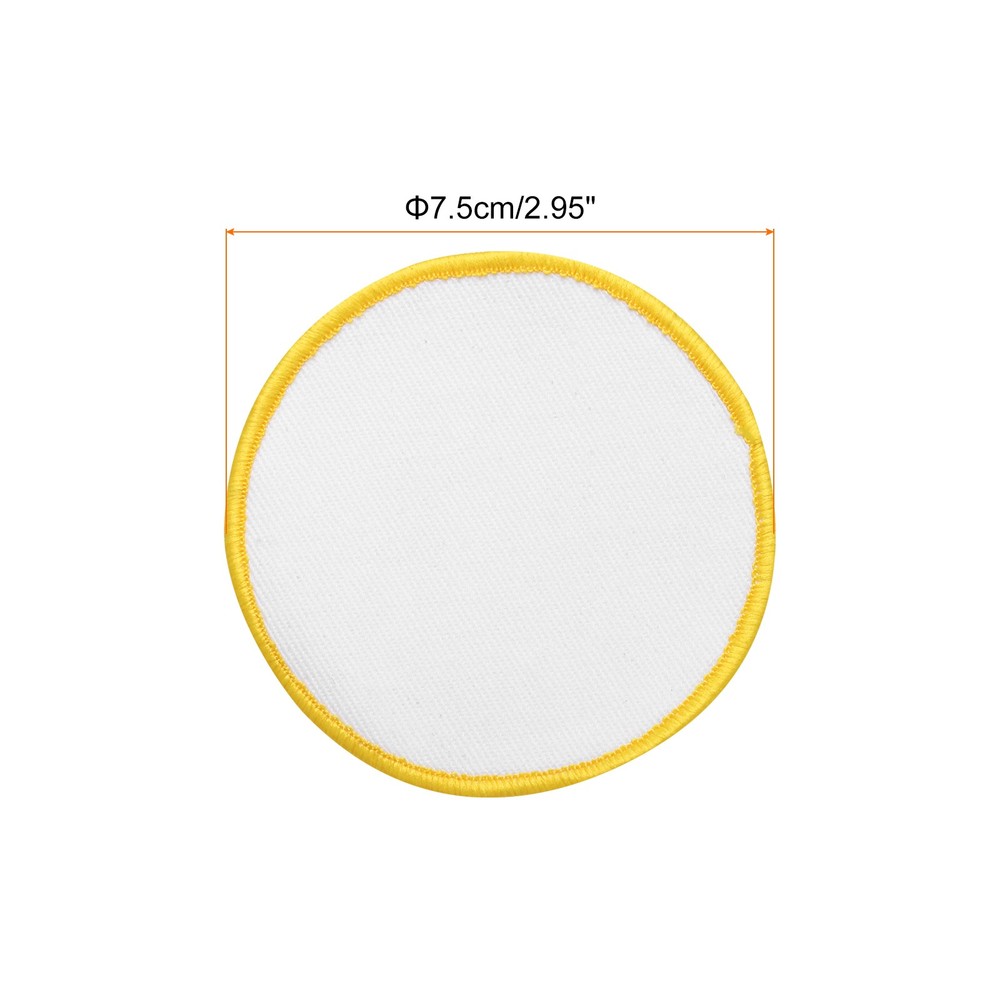 15pcs Sublimation Patch Blank Round White with Yellow Border
