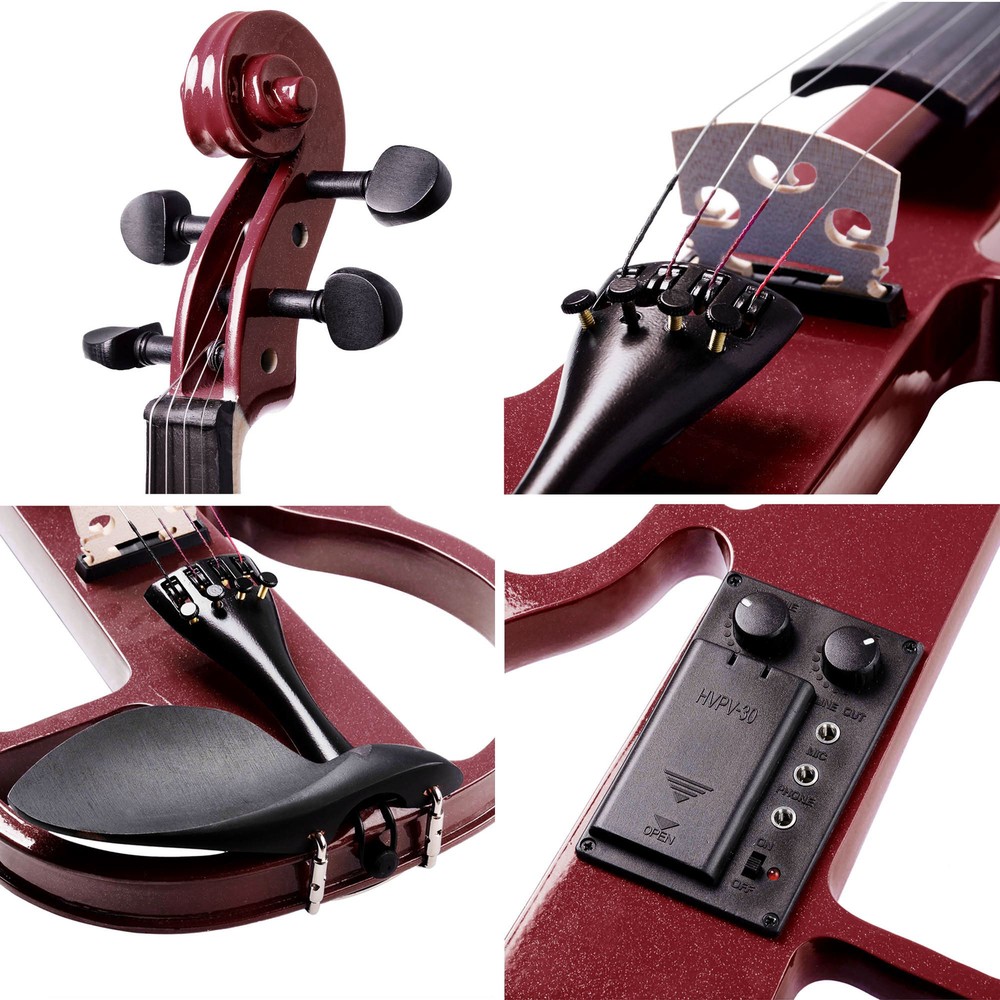 4/4 Size 2 Style Electric Silent Violin Set Practicing Performing w/ Case Gift