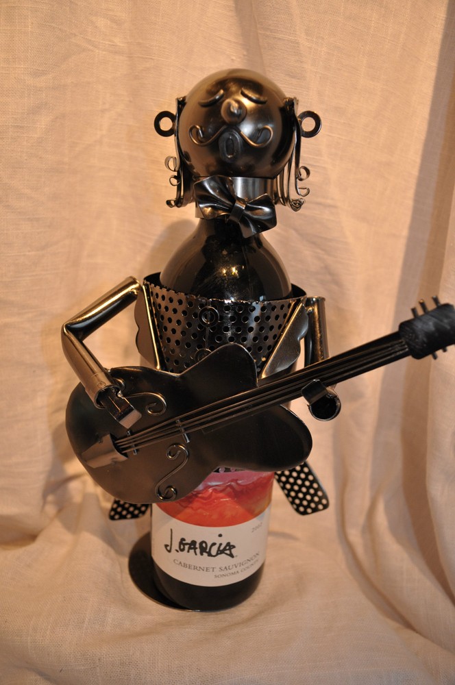 Wine Holder Metal Guitar Player