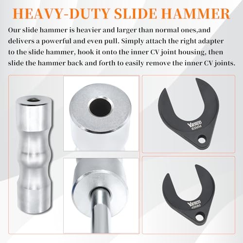 8 PCS Inner CV Axle Removal Tool, Heavy Duty Slide Hammer Puller Set, 63mm 8pcs