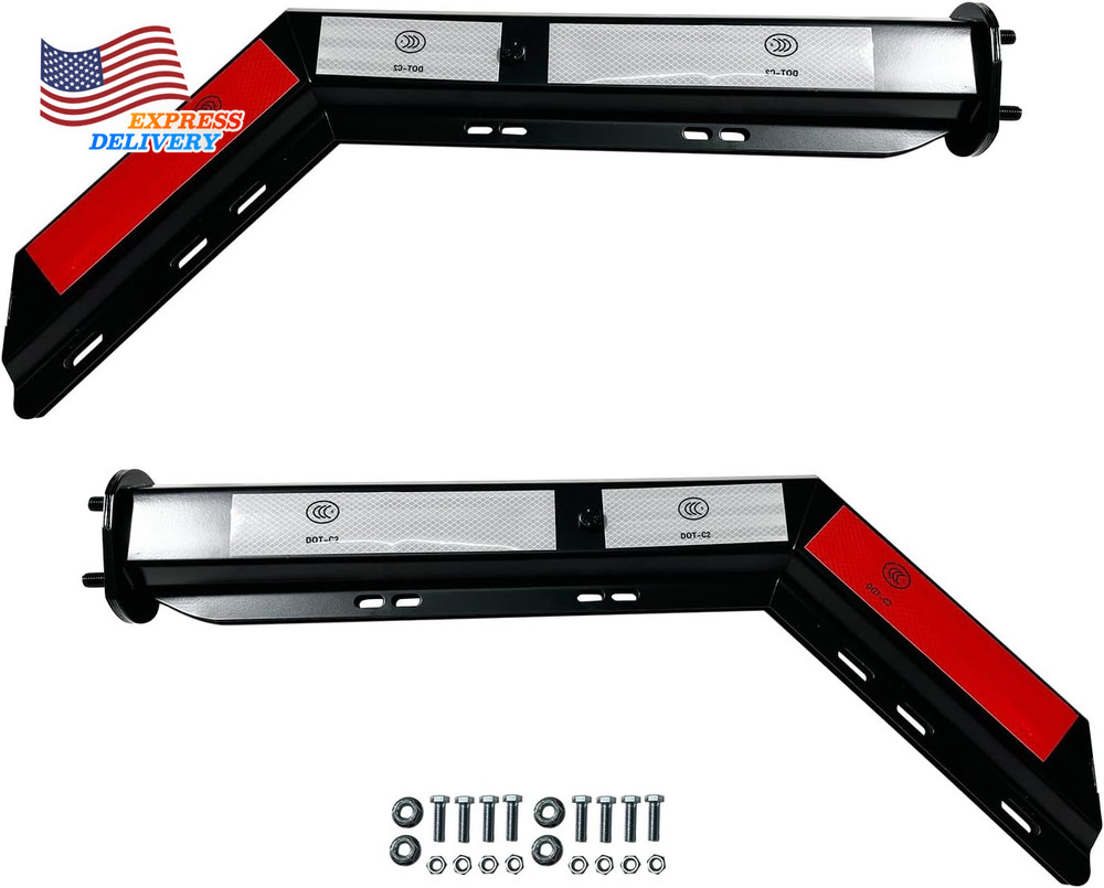 2PCS Black Angled Spring Loaded Mud Flap Hanger Bracket
