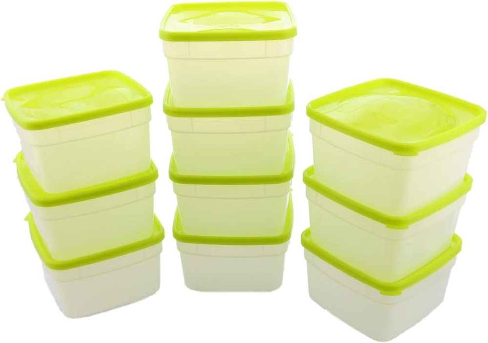 Reusable Plastic Storage Container Set, 10 Pack, 1 Pint/16 Ounce Each