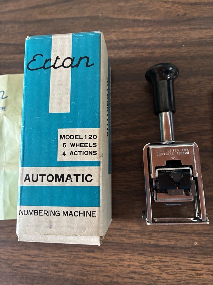 Ertan Automatic 5 Wheel Numbering Machine For Labeling With Black Handle Mod 120