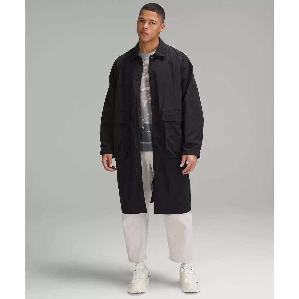 Lululemon LAB Oversized Long Coat Jacket Black BLK Men's Size M NWT