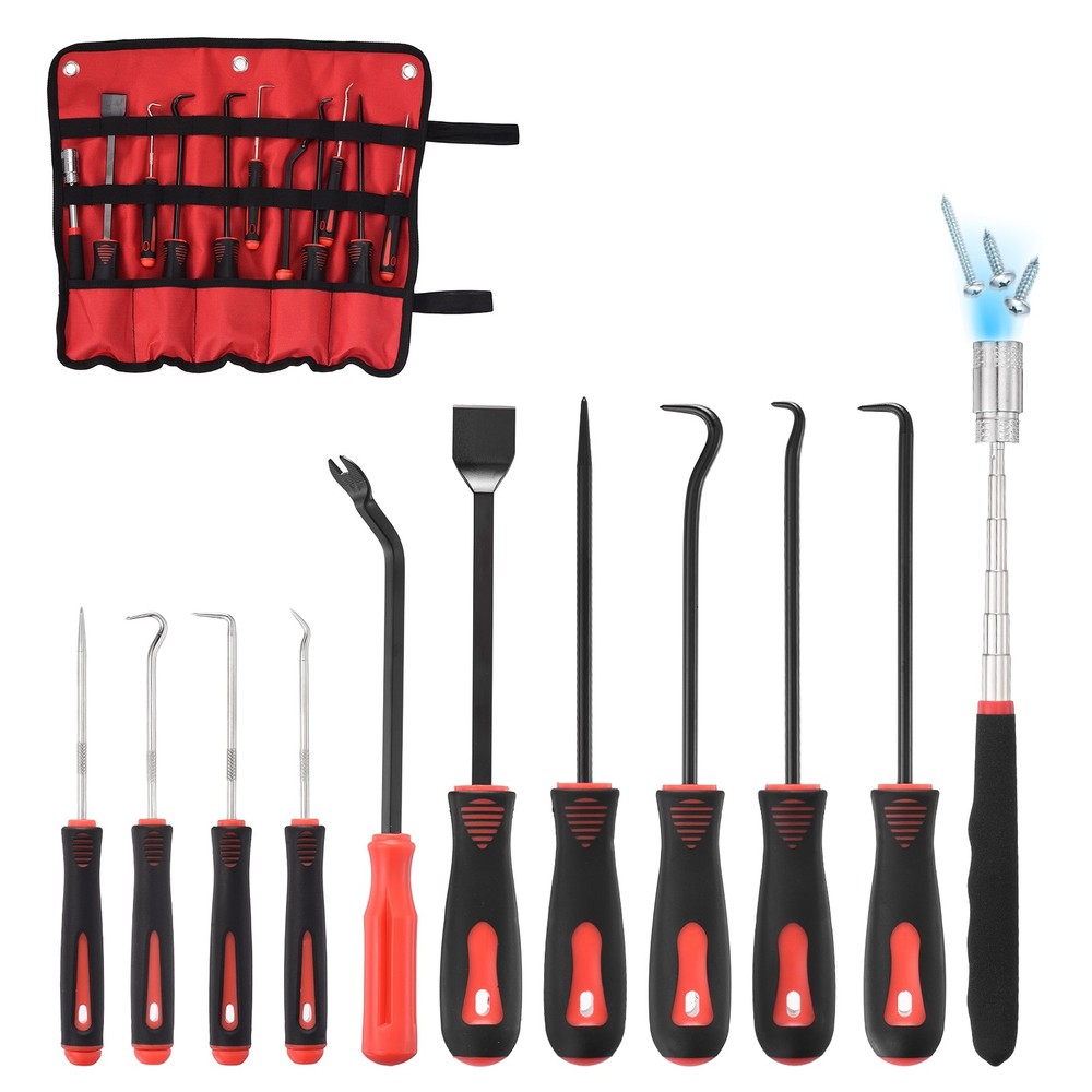 11Pcs Hook and Pick for Remove Hoses Gaskets Car Panel Fastener Red