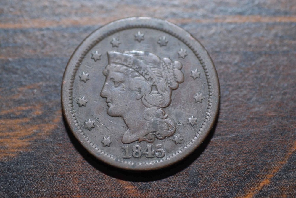 1845 Large Cent, F