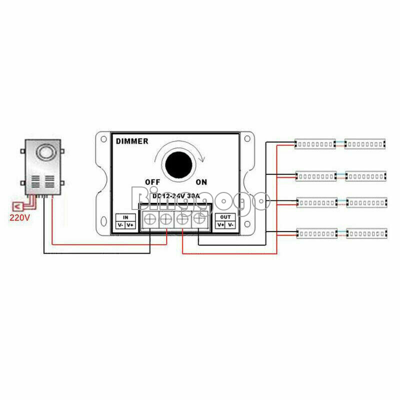 1PCS DC 12V / 24V 30A LED Switch Dimmer Controller for LED Strip