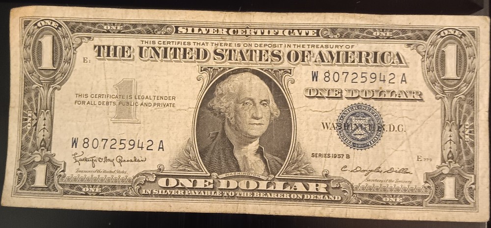 One Dollar 1957B Silver Certificates C Douglas dillor