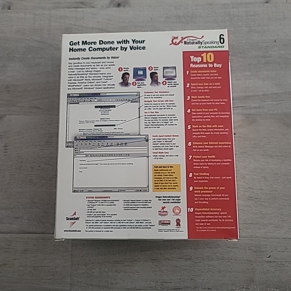 * ScanSoft Dragon Naturally speaking 6 Standard