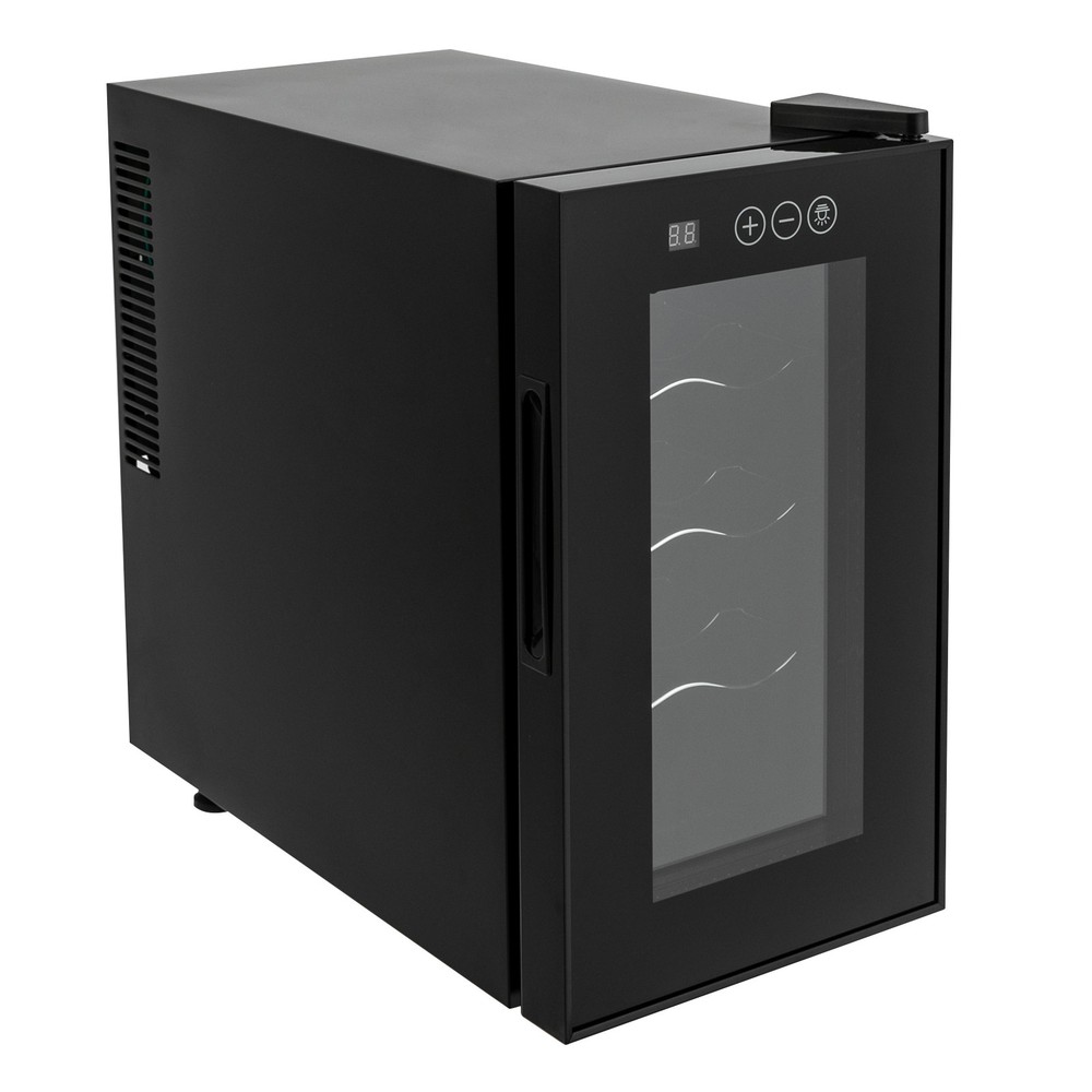 8-Bottle Wine Cooler Compact Mini Fridge Smart Temp Control LED Blue Lighting