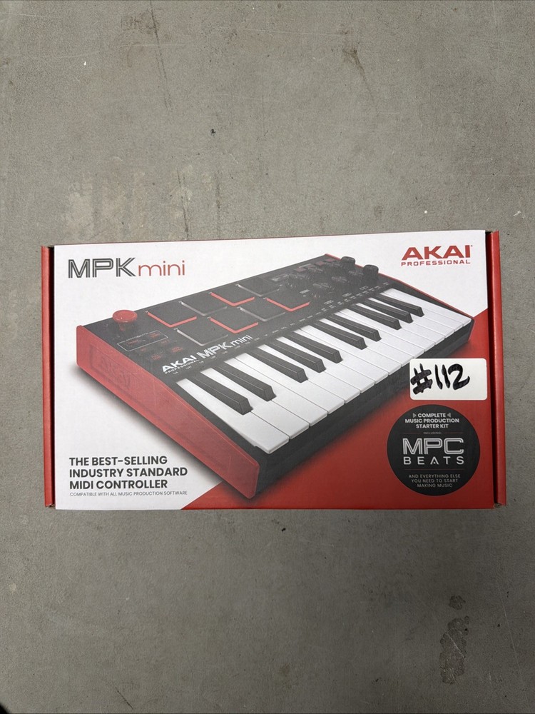 Akai Professional MPK Mini Electronic Keyboard - Black/Red/White