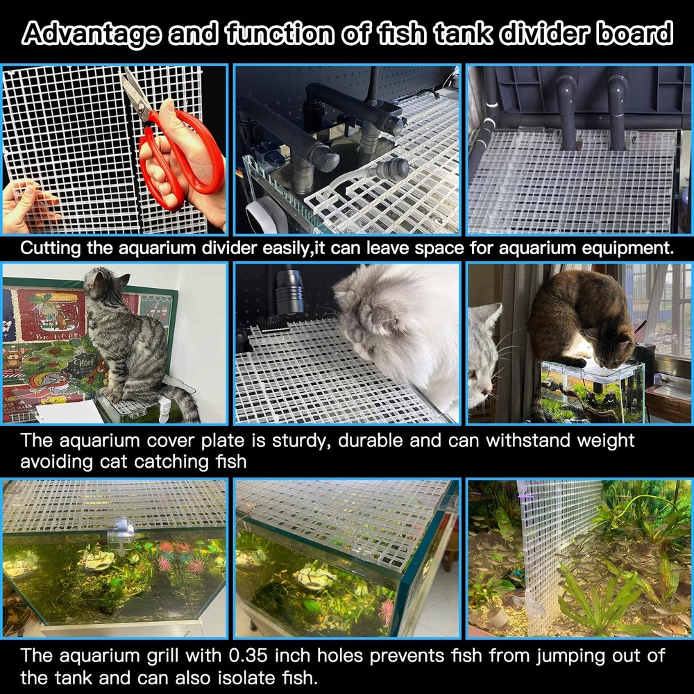 Adjustable Aquarium Fish Tank Divider Filter Bottom Plastic Grid Fish Tank Is...