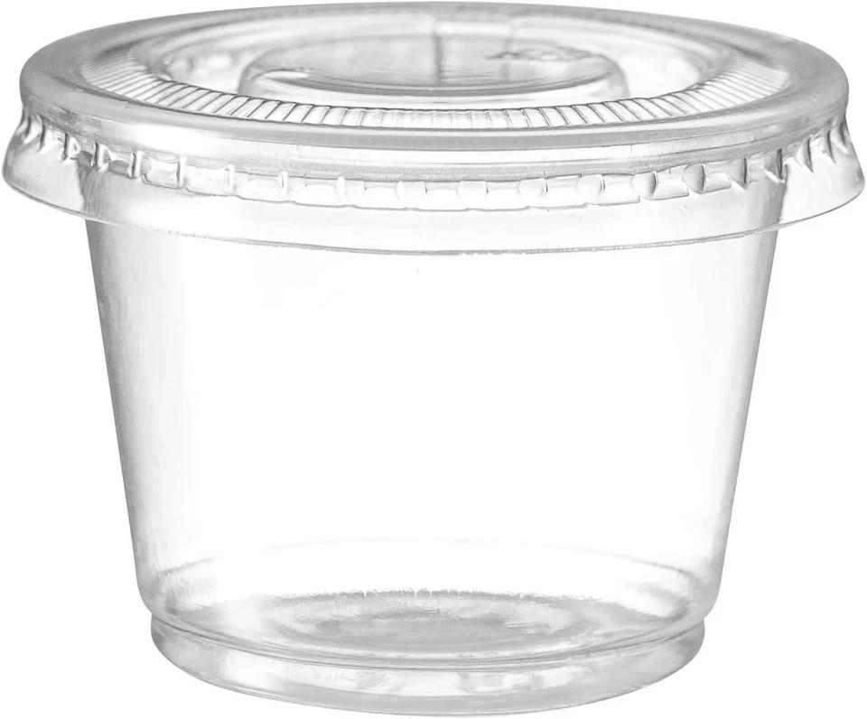 Portion Cups with Lids (1 Ounces, 200 Pack) Premium Small Condiment Container