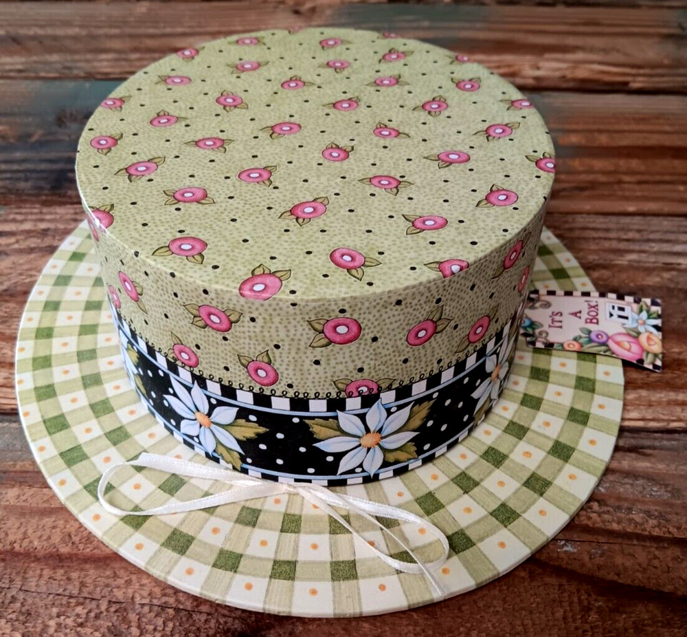Mary Engelbreit Gingham & Pink Flowers Gift Box NEW