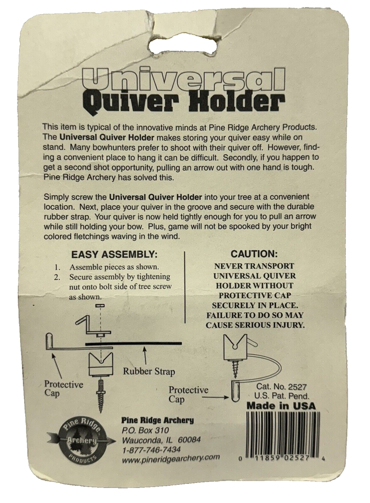 Pine Ridge Archery Tree Mounted Universal Quiver Holder