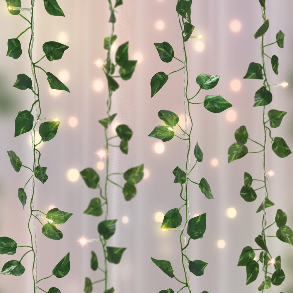 VINE LEAF STRING LIGHTS Cascading Curtain LEDS Warm White