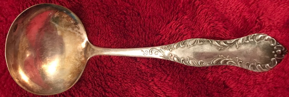 Vintage US Silver Co Three Solid Piece Cream Ladle