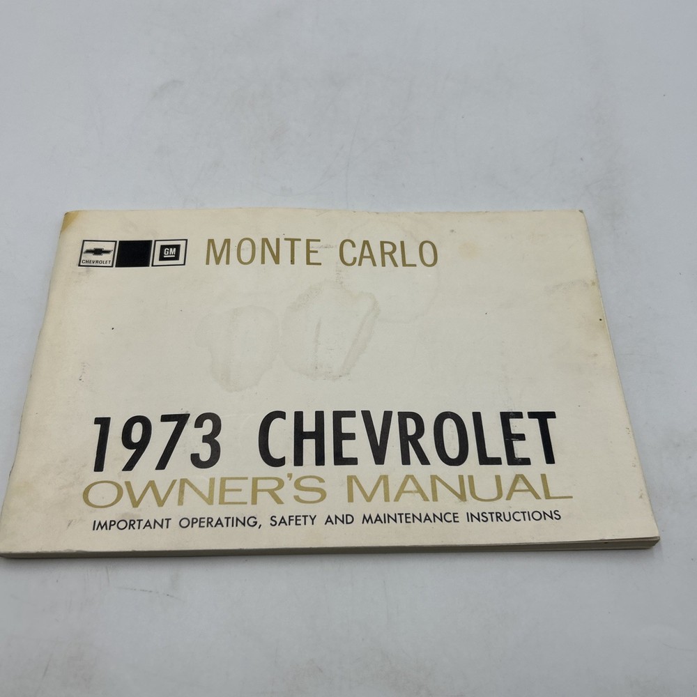 1973 Monte Carlo Owners Manual Original
