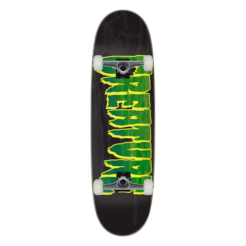 Creature Skateboard Assembly Logo Spray Black 9.0" x 32" Complete