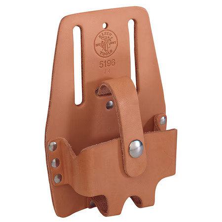 Klein Tools 5196 Tool Pouch, Tool Holster, Tan, Leather, 1 Pockets