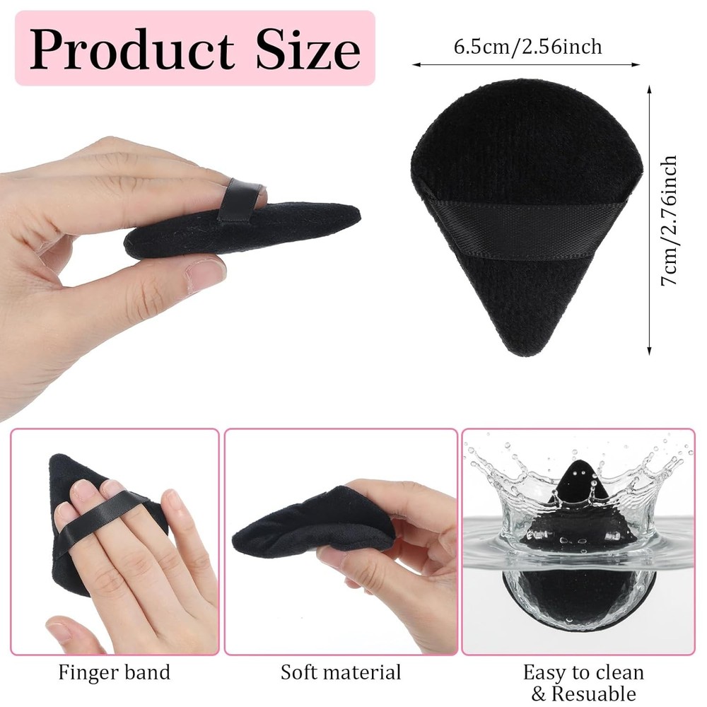 32 Pcs Triangle Powder Puffs Soft Velour Makeup Sponge for Setting Foundation