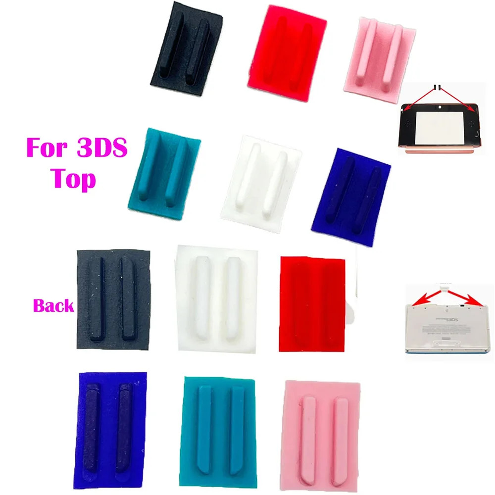 Replacement For 3DS Console Upper Top LCD Screen Front Back Rubber Feet Cover
