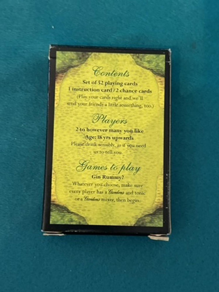 Gordon's Gin Playing Cards