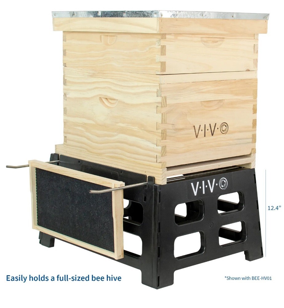 VIVO Black Plastic Bee Hive Stand | Beekeeping Hive Support Tool