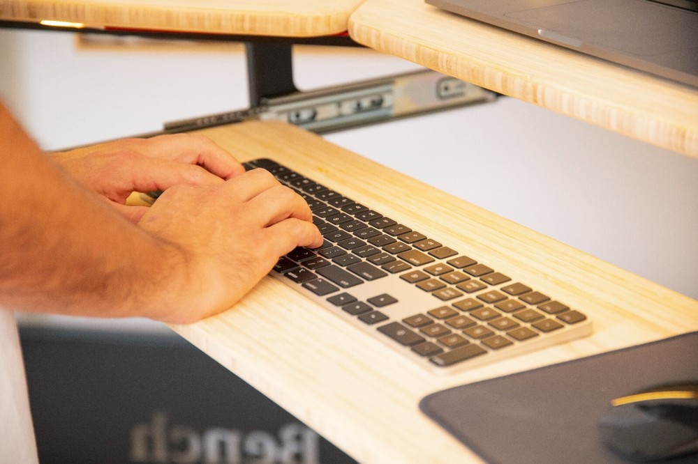 Wide Under Desk Pull Out Keyboard Tray, 33"W x 11"D (Foundry Bench Compatible)