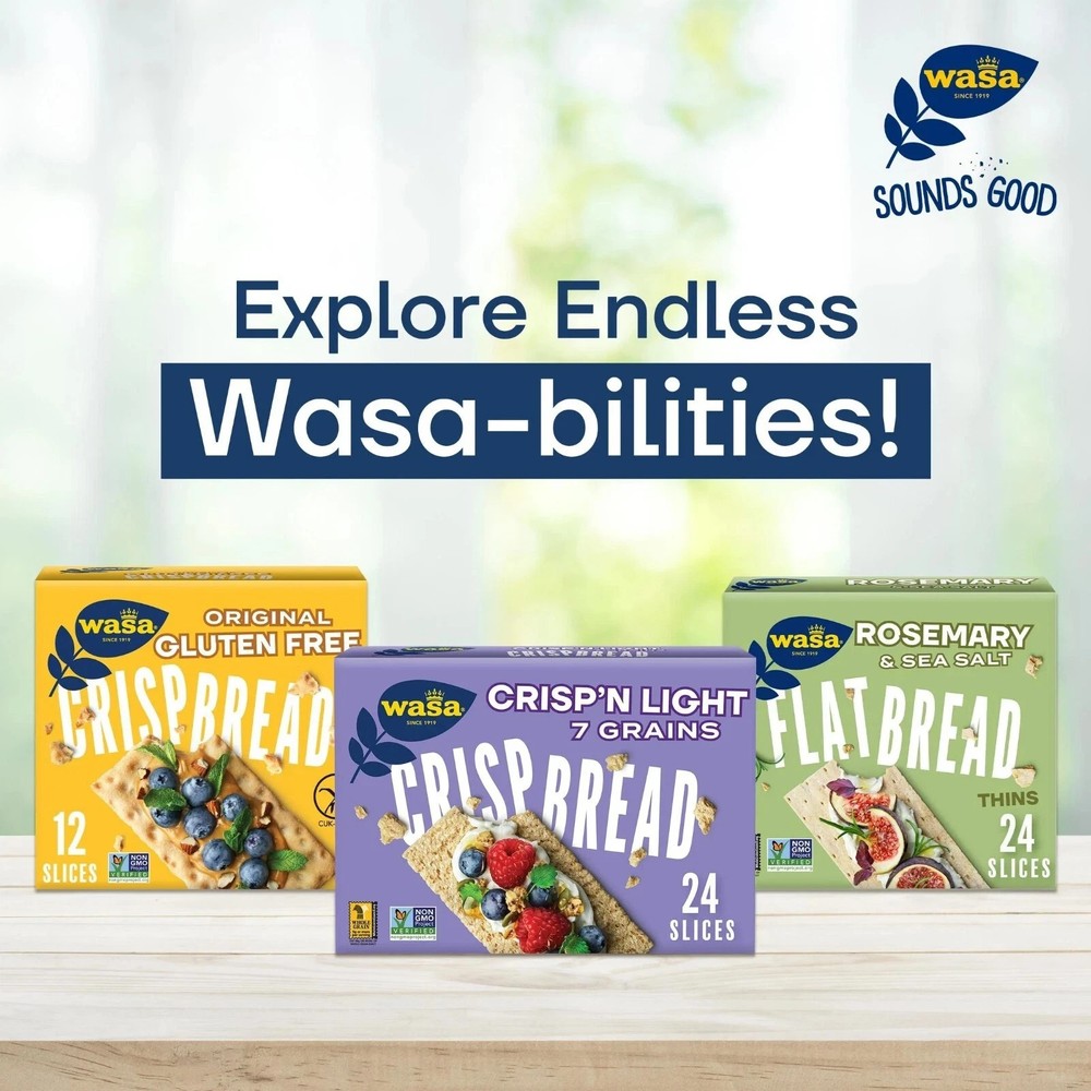(2 pack) Wasa Multi Grain Crispbread, Multigrain Crackers, Fat Free, 9.7 oz