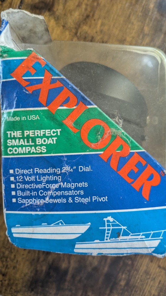 Vintage Ritchie Navigation S-53 Explorer Surface Mount Compass. Box, Never Used!