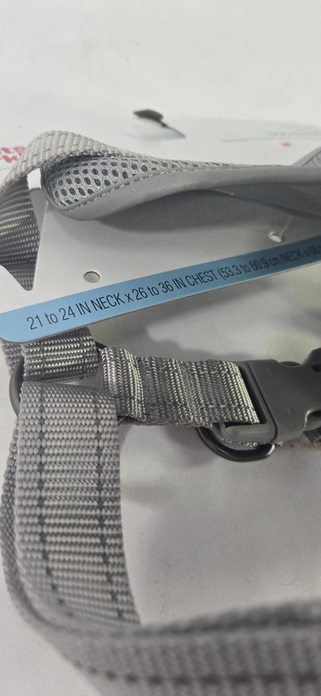 Reflective Basic Mesh Dog Harness - L - Gray - Boots &