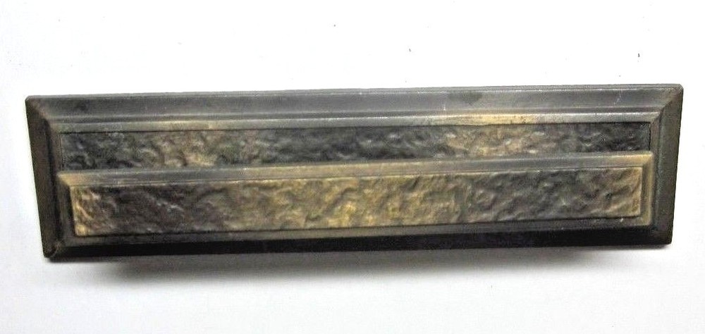 Amerock 185 Hammered Japanned Bronze Drawer Pull Handle Backplate 3" Centers MCM