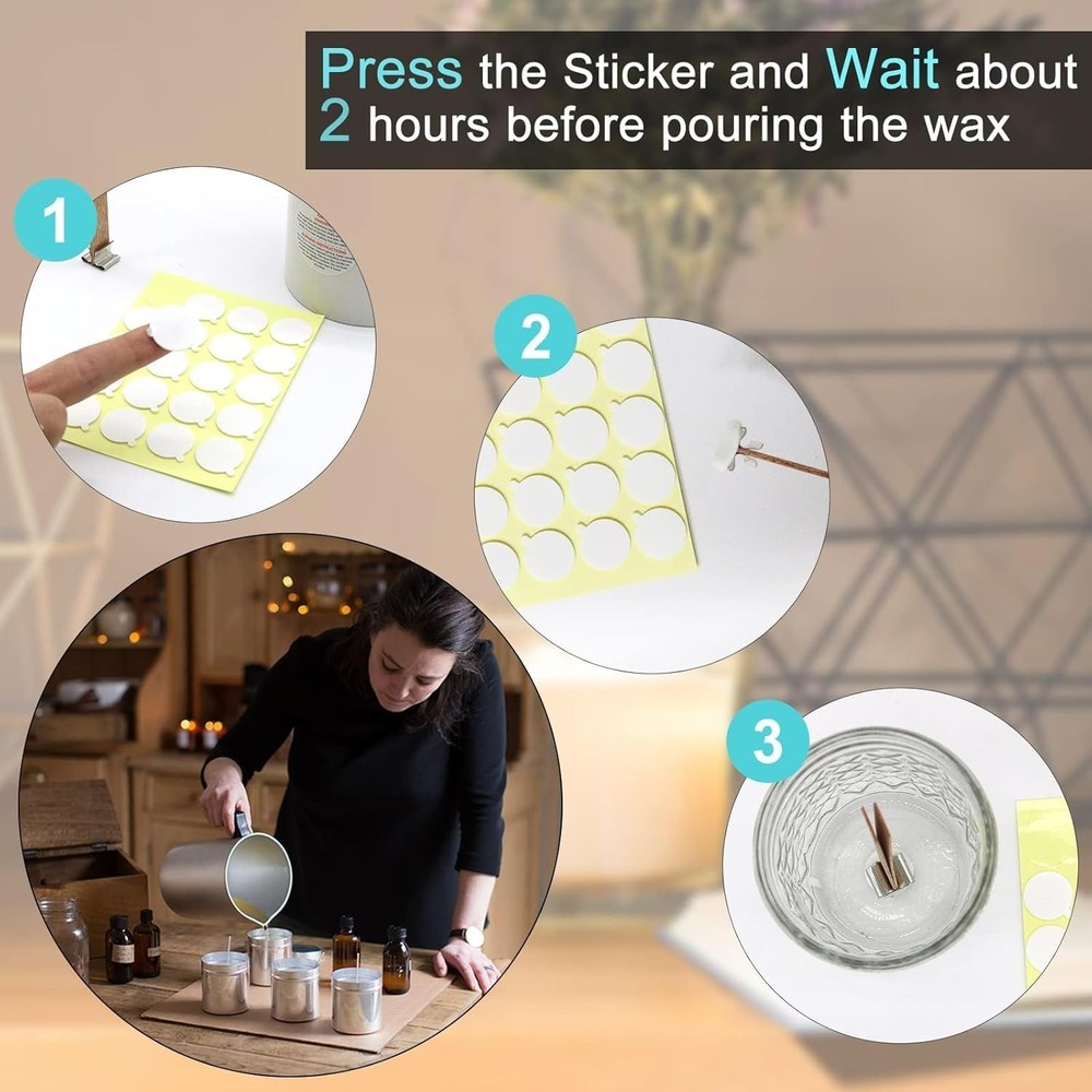Versatile Candle Wick Stickers Bundle - 120PCS, Perfect for All Candle Styles