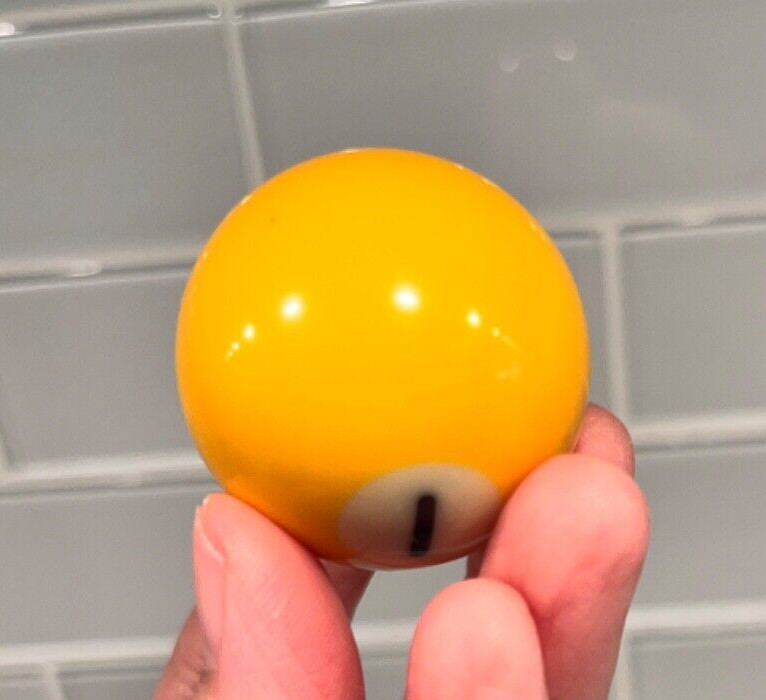 Mini Pool Billiard Ball 1.5" - Replacement Collectible - SOLID YELLOW #1