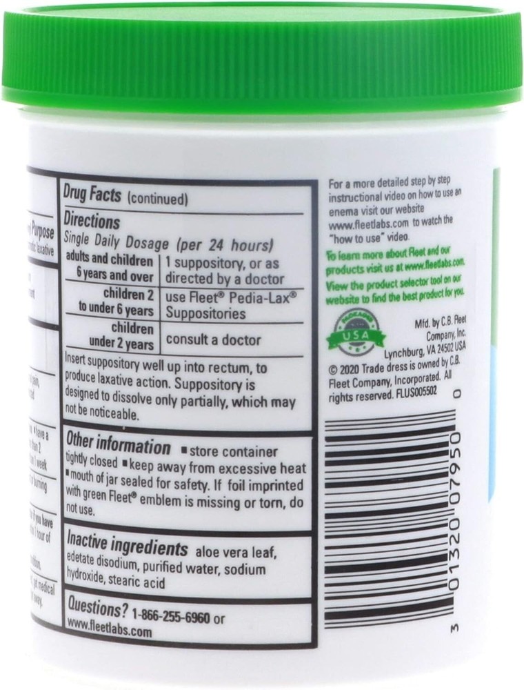 Fleet Adult Glycerin Suppositories 50-Count (2-Pack)
