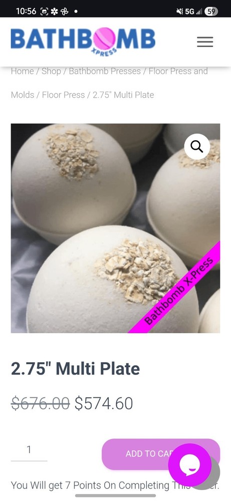 Lightly Used Multi Bath Bomb Press Machine with two molds included