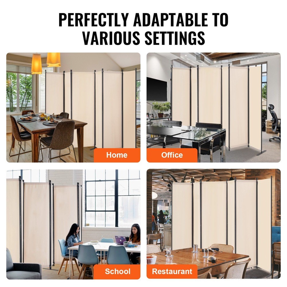 6 Panel Portable Privacy Wall 3110x1805mm Easy Storage Design