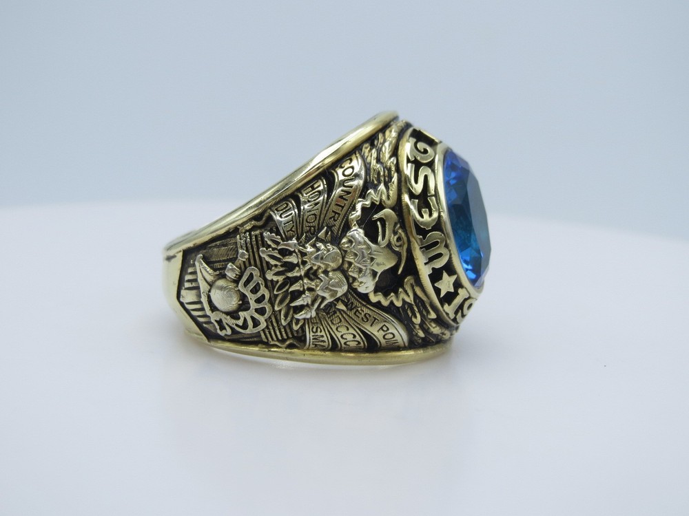 Silver 925 w 10k plated RING , USMA , WP , West point Ring , 1972 , US SIZE : 10