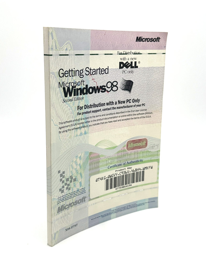 Microsoft Windows 98 Second Edition Getting Started Manual w/ COA Product Key