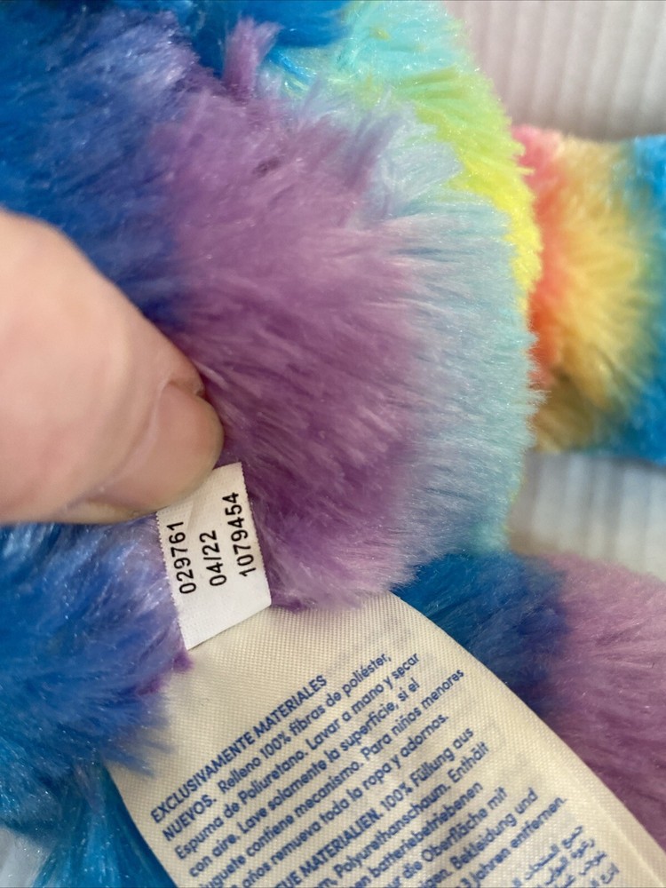 Build A Bear Workshop Rainbow Stripe Sparkle Bear 16” Plush Striped Stuffed Bear