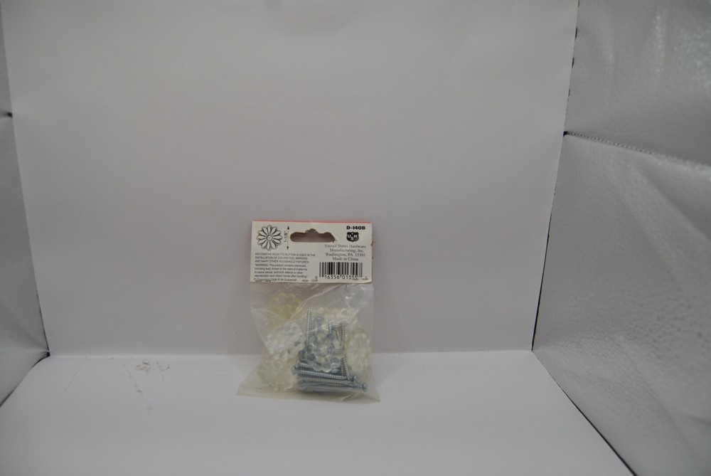 Moblie Home Rosette Buttons Clear Plastic 24 per bag