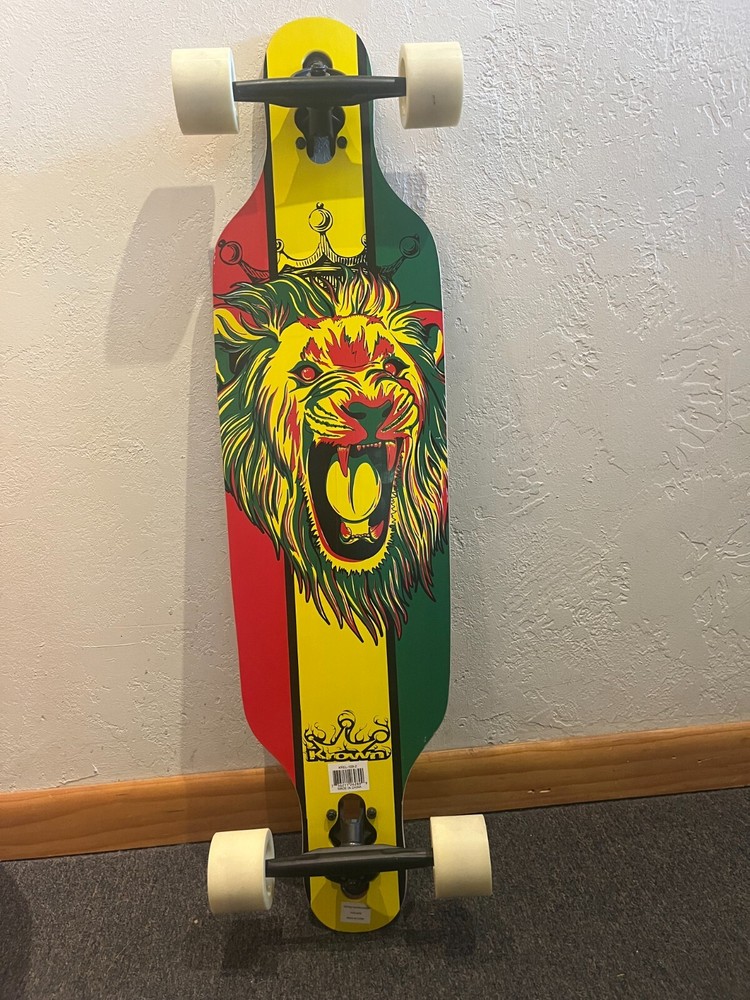 Krown Drop Through Elite Rasta Lion Longboard Complete 9.25" x 36"