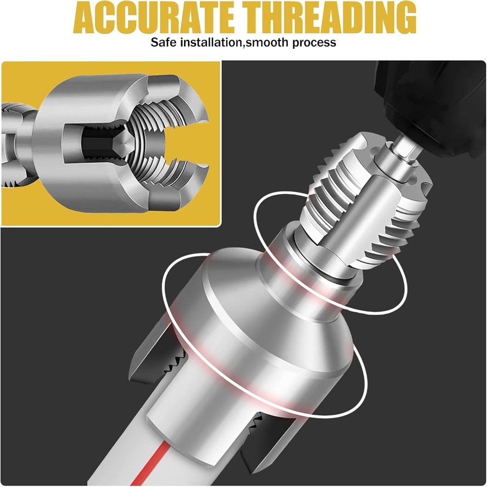 2Pcs PVC Pipe Threading Tool Kit Internal External Threader Die Head Cutter