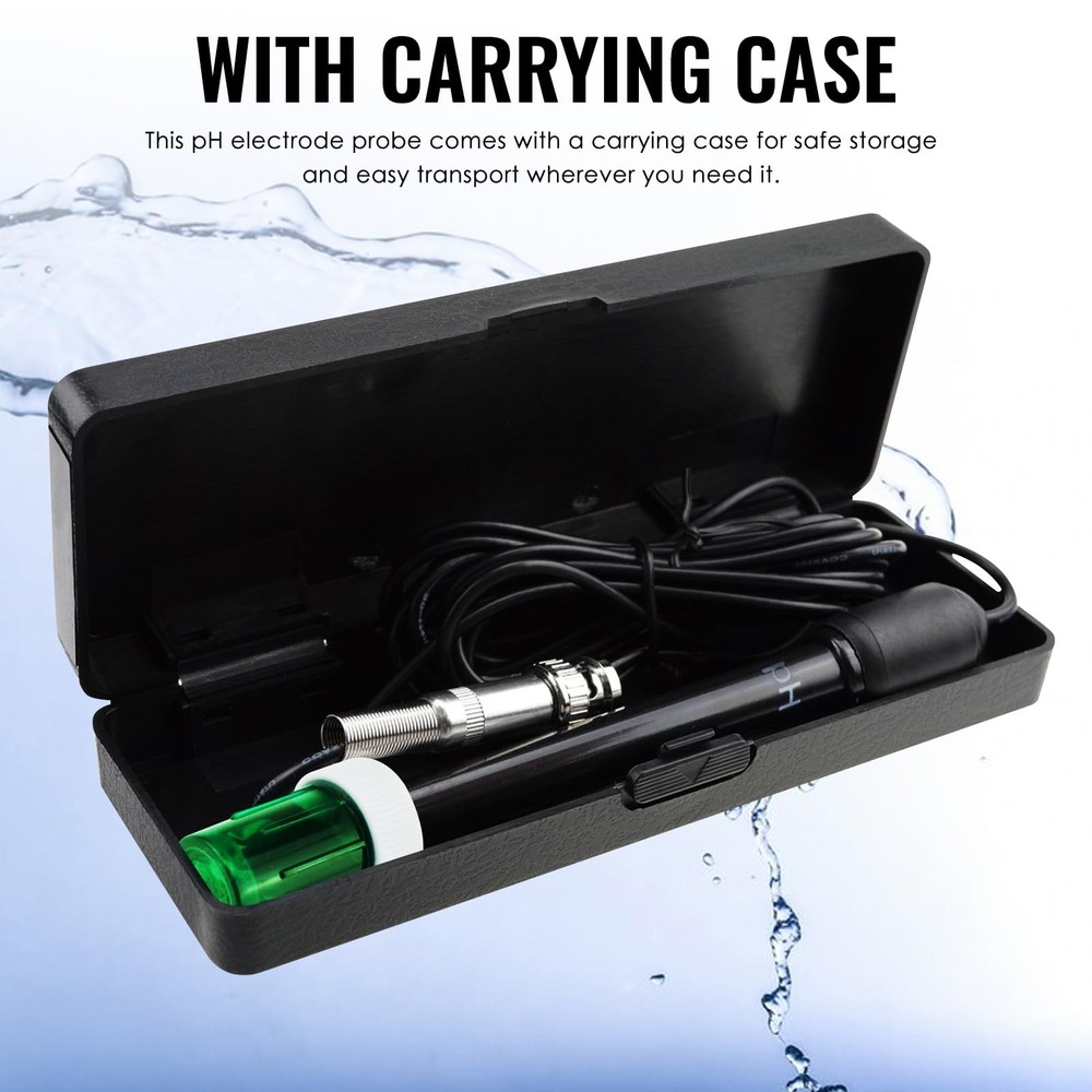 pH Electrode Probe BNC Connector 300cm Cable 014 pH Range Replacement Sensor