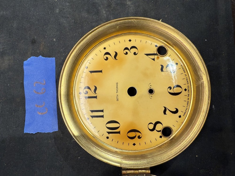 (CC62) SETH THOMAS MANTLE CLOCK DIAL & BEZEL & GLASS