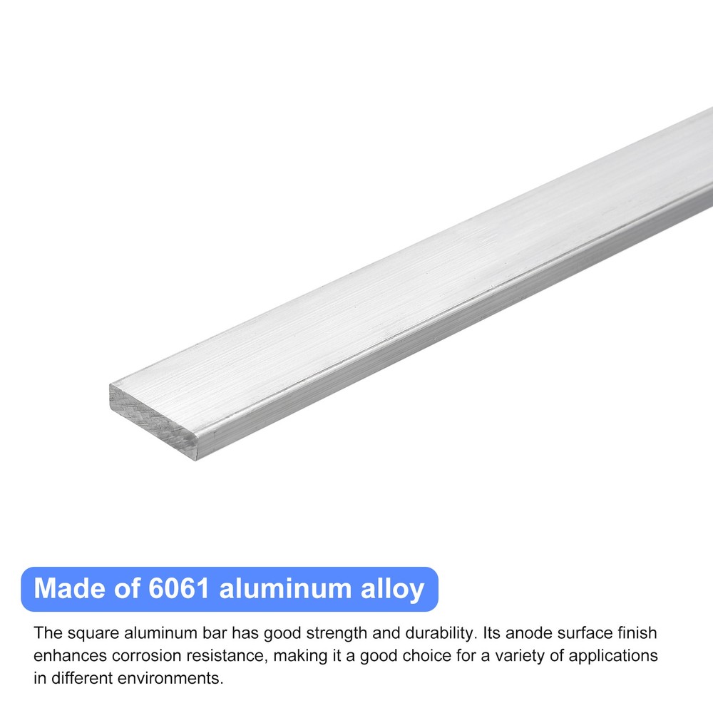 1/4" Thickness 1" Width 12" Length Square Aluminum Flat Bar 2PCS