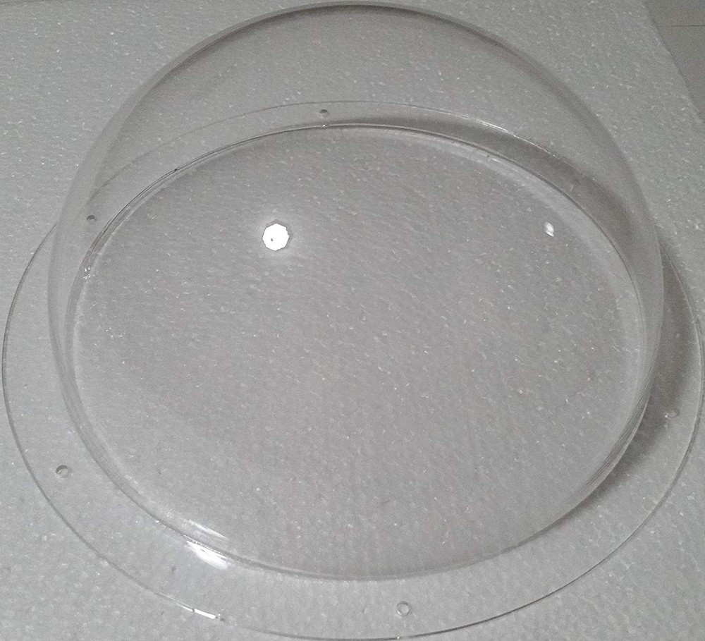Acrylic Dome / Plastic Hemisphere - Clear - 9" Diameter, 3/4" Flange with